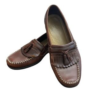 Bass Men's Weejuns Brown Leather Tassel Loafers Comfort Shoes Size 12 D